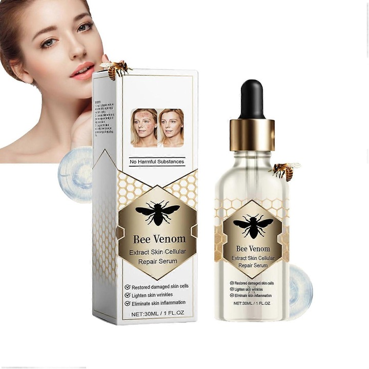 Ser pentru repararea celulara a pielii cu venin de albine, actiune ferma, hidratare profunda