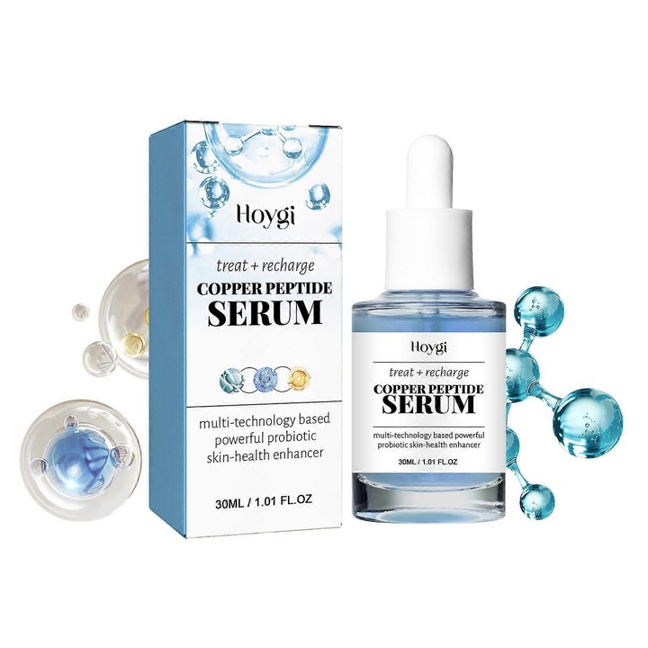 Серум за лице с медни пептиди, хиалуронова киселина, витамин C, Hoygi, против стареене, 3 бр.