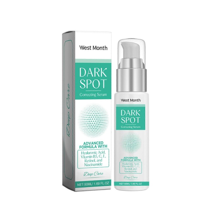 Serum corector pete intunecate, West&Month, crema anti-pete cu retinol si acid hialuronic, tratament pentru fata si corp, set 2 bucati