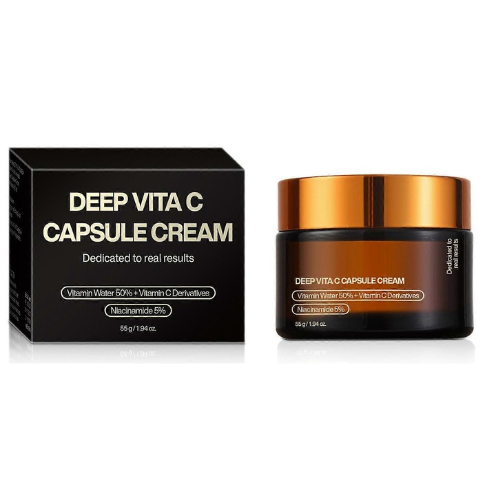 Crema de fata Deep Vita C cu capsule de vitamina C si colagen, efect anti-riduri, hidratanta