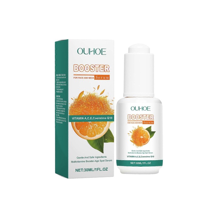 Serum anti-imbatranire pentru fata si gat, Ouhoe, set 3 buc, cu colagen, pentru toate tipurile de ten, hidratant