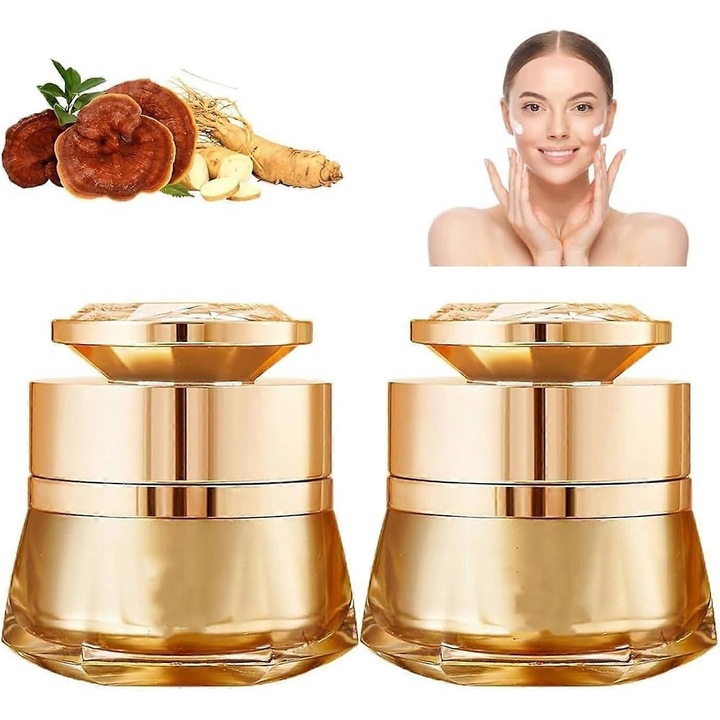 Crema de fata hidratanta si anti-rid cu Ginseng si Ganoderma, set 2 bucati, pentru toate tipurile de piele