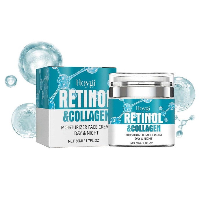 Öregedésgátló arckrém retinollal és hialuronsavval, 2 darabos szett, csökkenti a ráncokat, mélyhidratálás, 50ml