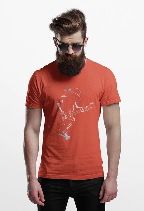 D&B 150 Unisex Póló ZN00012 Slash Melange narancssárga-Méret XL