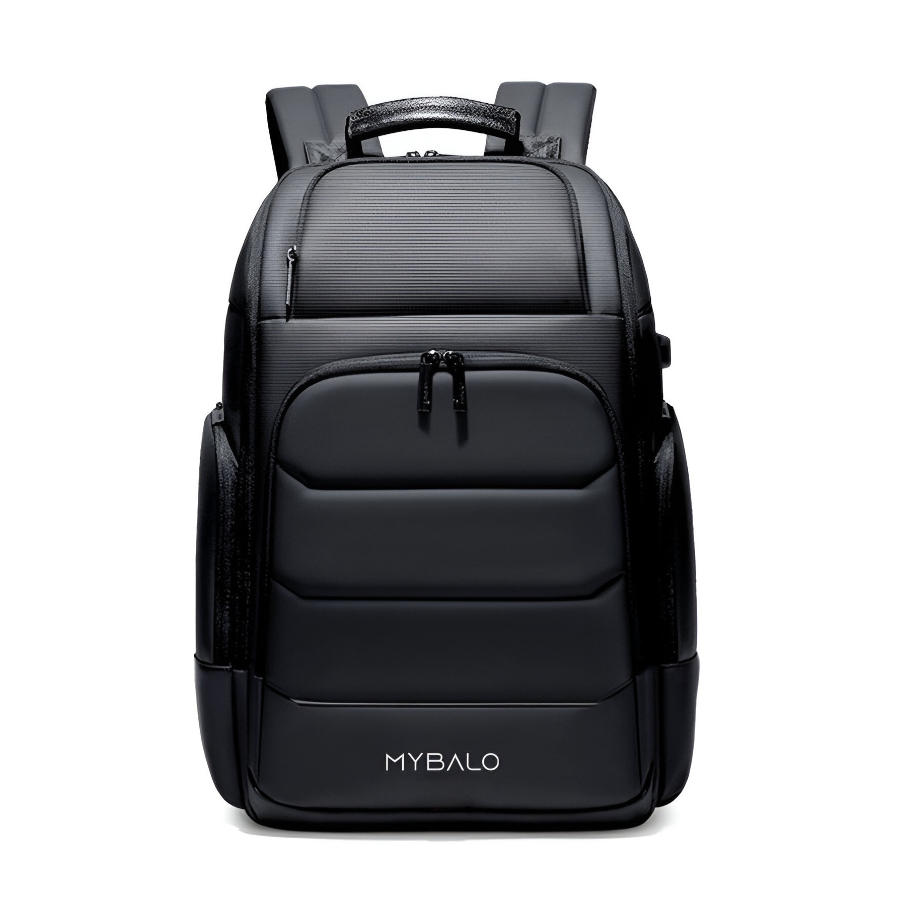 Rucsac laptop MYBALO Atlas, extensibil, impermeabil, cu port USB, 27-39 l, 46x31x20-26 cm, negru