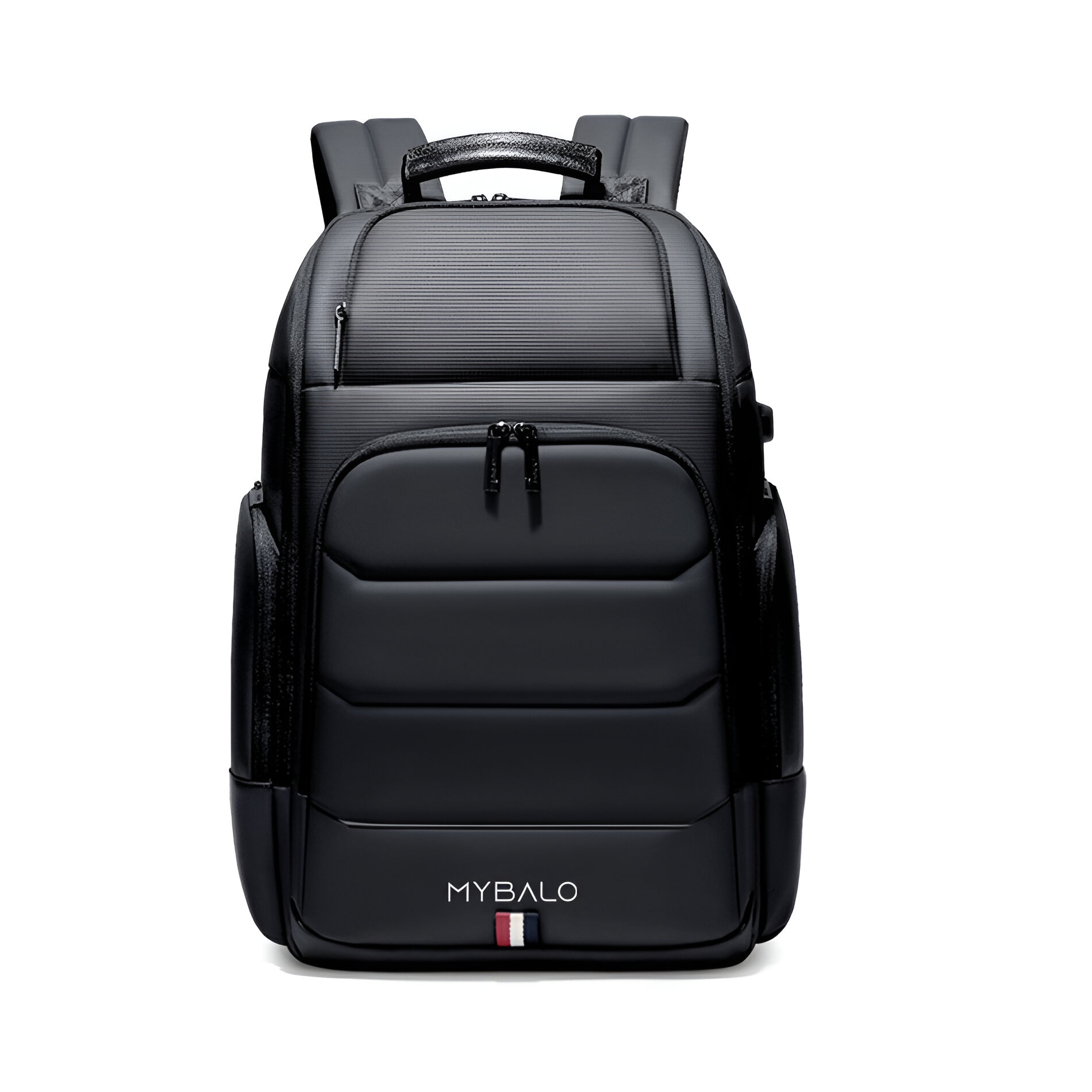 Rucsac laptop MYBALO Atlas, extensibil, impermeabil, cu port USB, 27-39 l, 46x31x20-26 cm, negru