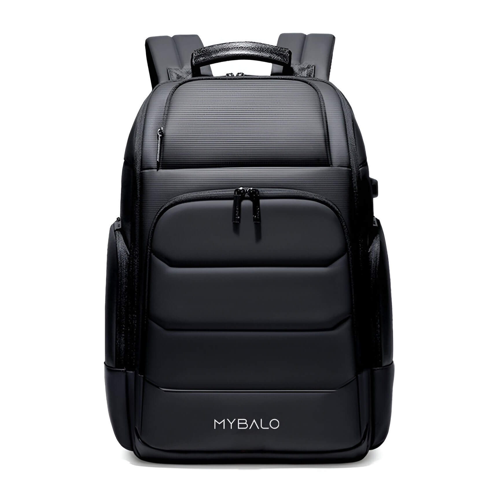 Rucsac laptop MYBALO Atlas, extensibil, impermeabil, cu port USB, 27-39 l, 46x31x20-26 cm, negru