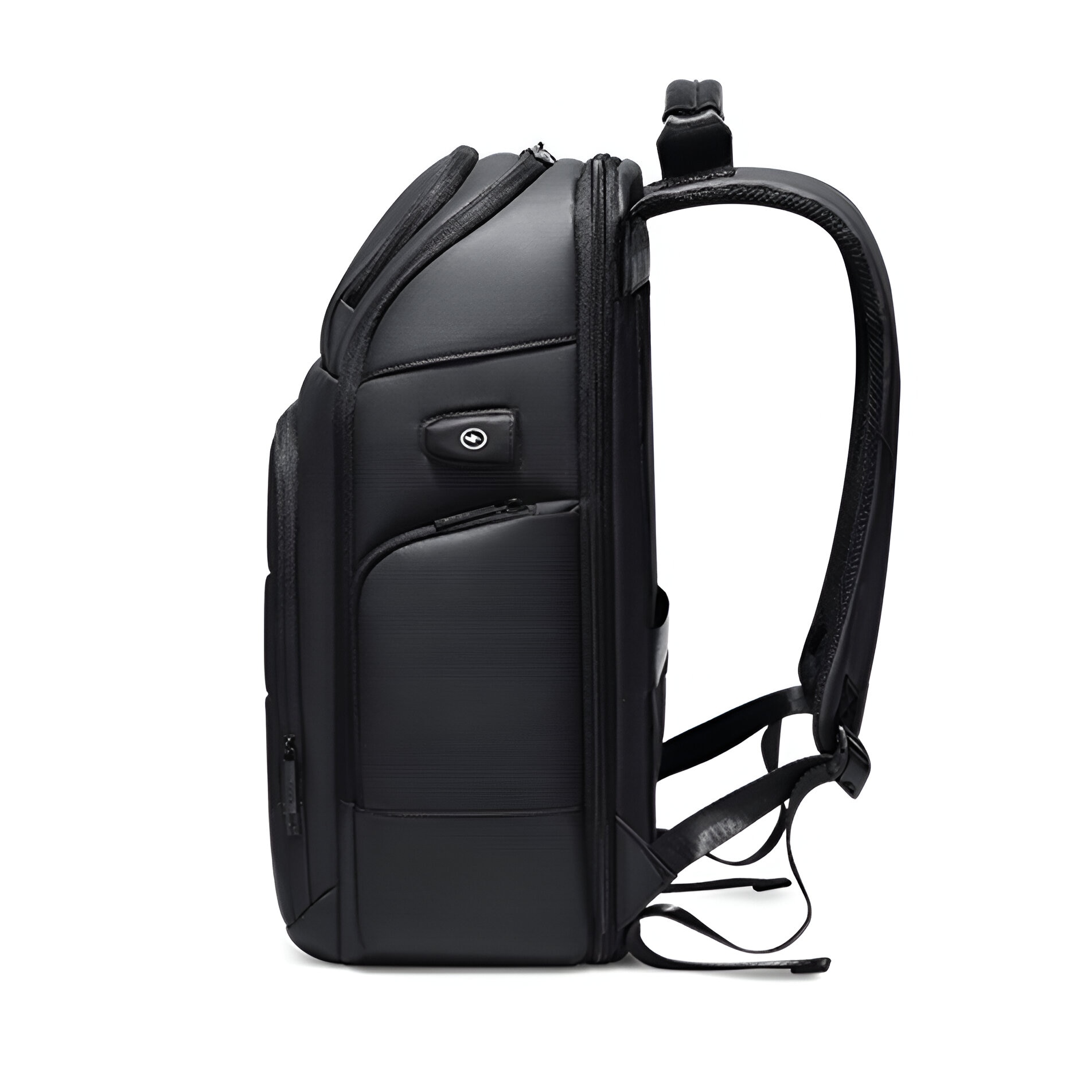 Rucsac laptop MYBALO Atlas, extensibil, impermeabil, cu port USB, 27-39 l, 46x31x20-26 cm, negru