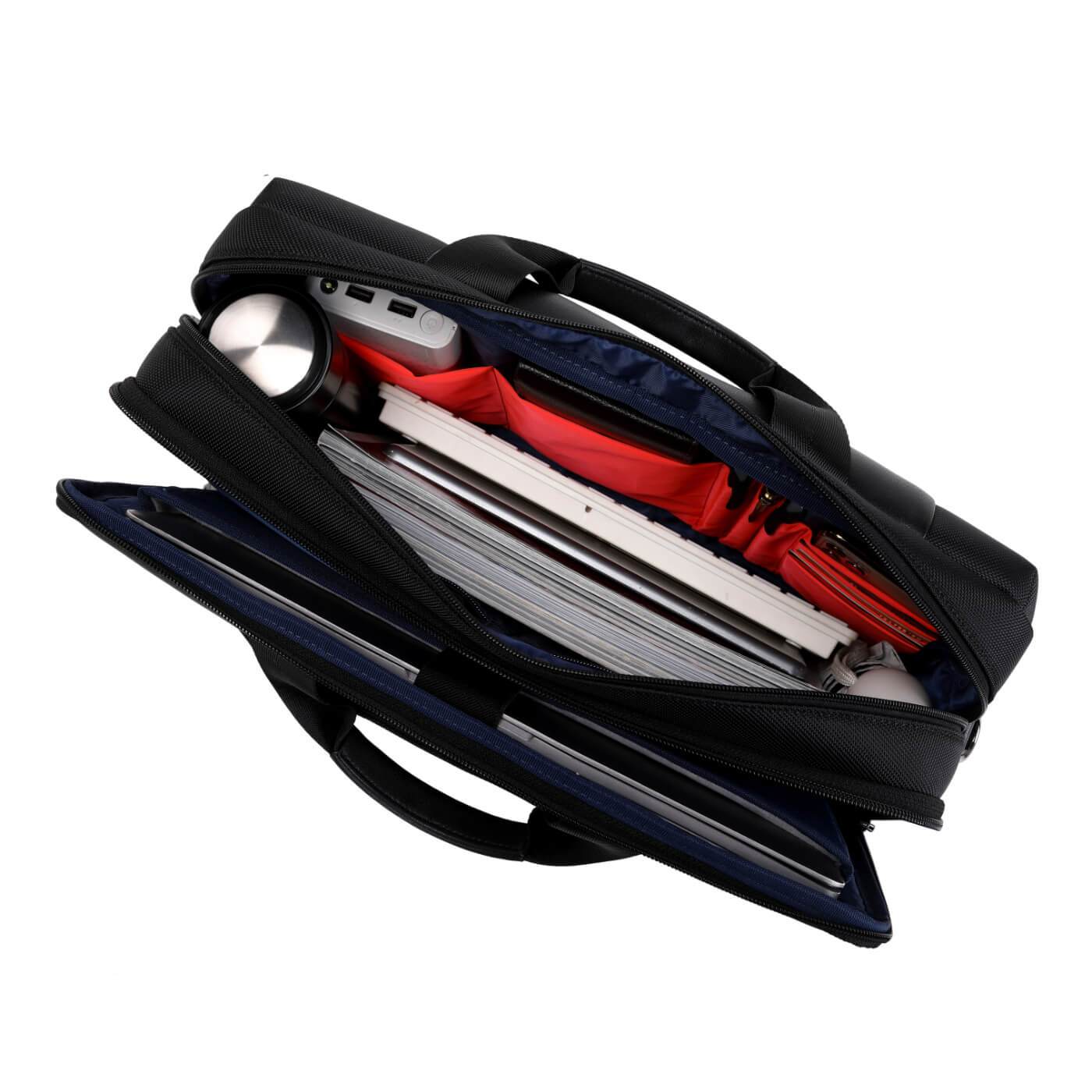 Geanta laptop MYBALO Lugano, 14", deschidere 180°, impermeabila, neagra, 19 l