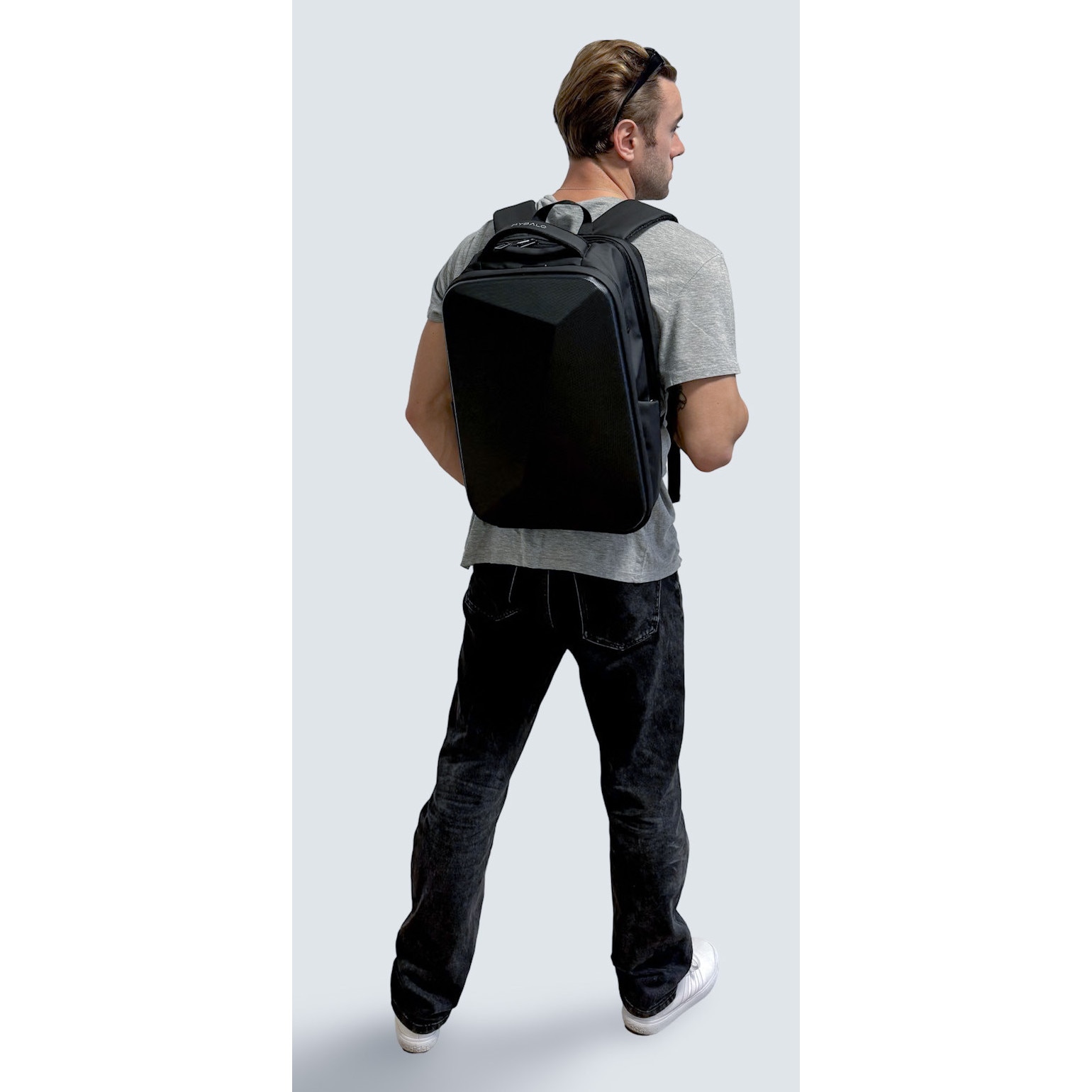 Rucsac de securitate pentru laptop 17,3", extensibil, schelet rigid, negru, 27-36 l