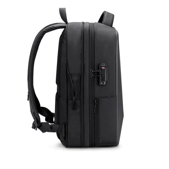 Rucsac de securitate pentru laptop 17,3", extensibil, schelet rigid, negru, 27-36 l