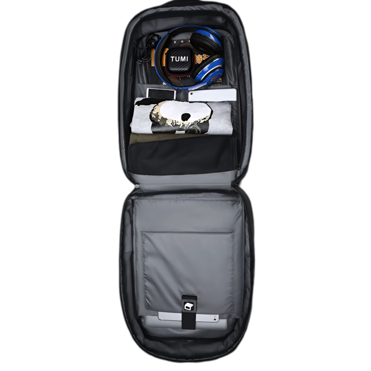 Rucsac de securitate pentru laptop 17,3", extensibil, schelet rigid, negru, 27-36 l