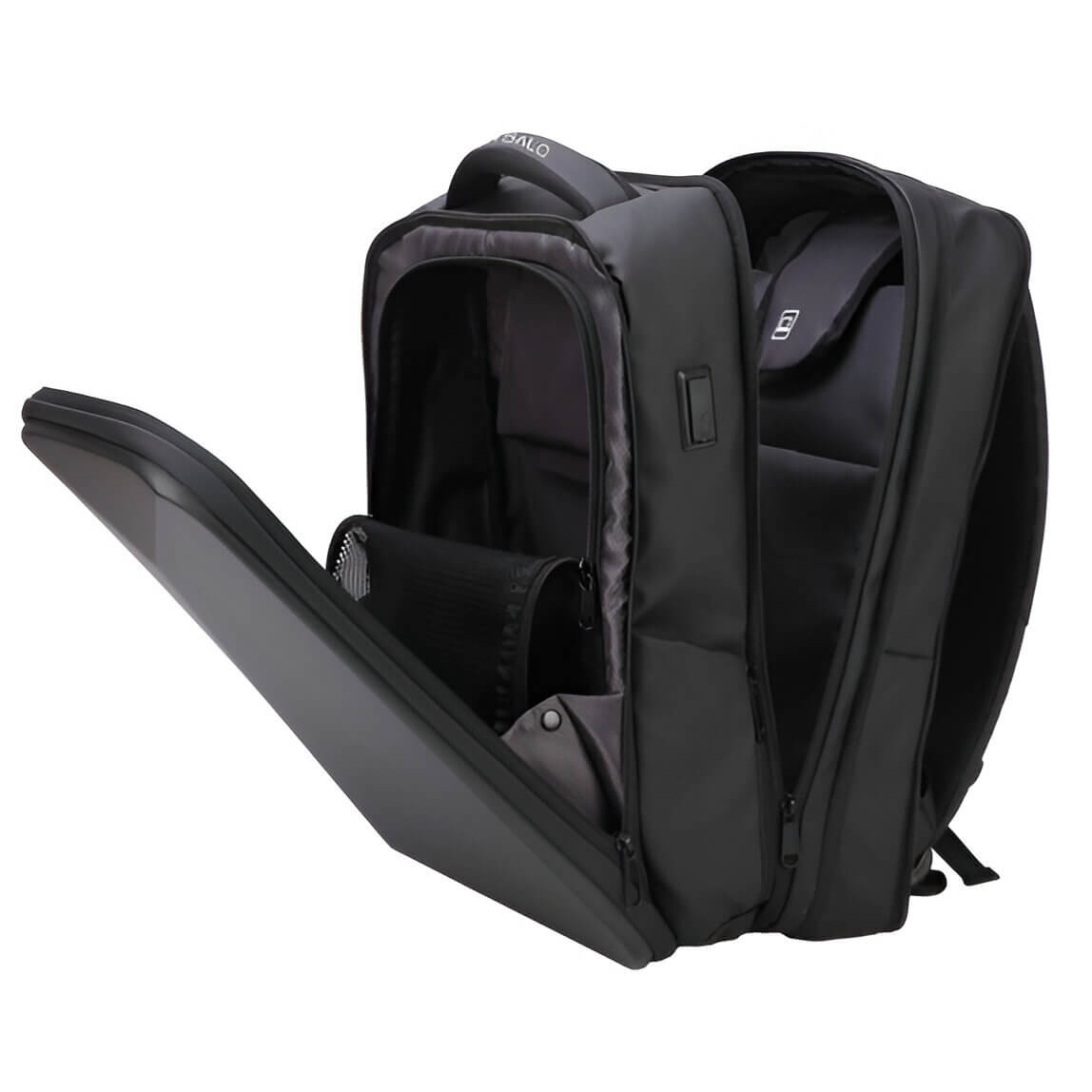 Rucsac de securitate pentru laptop 17,3", extensibil, schelet rigid, negru, 27-36 l