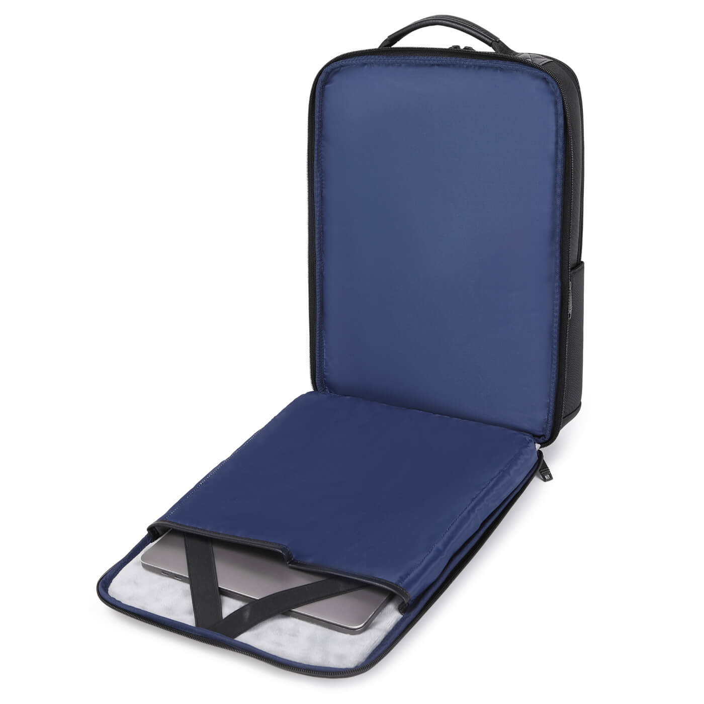 Rucsac business Gent pentru laptop 15.6", deschidere 180°, USB si USB-C, negru, 22 l