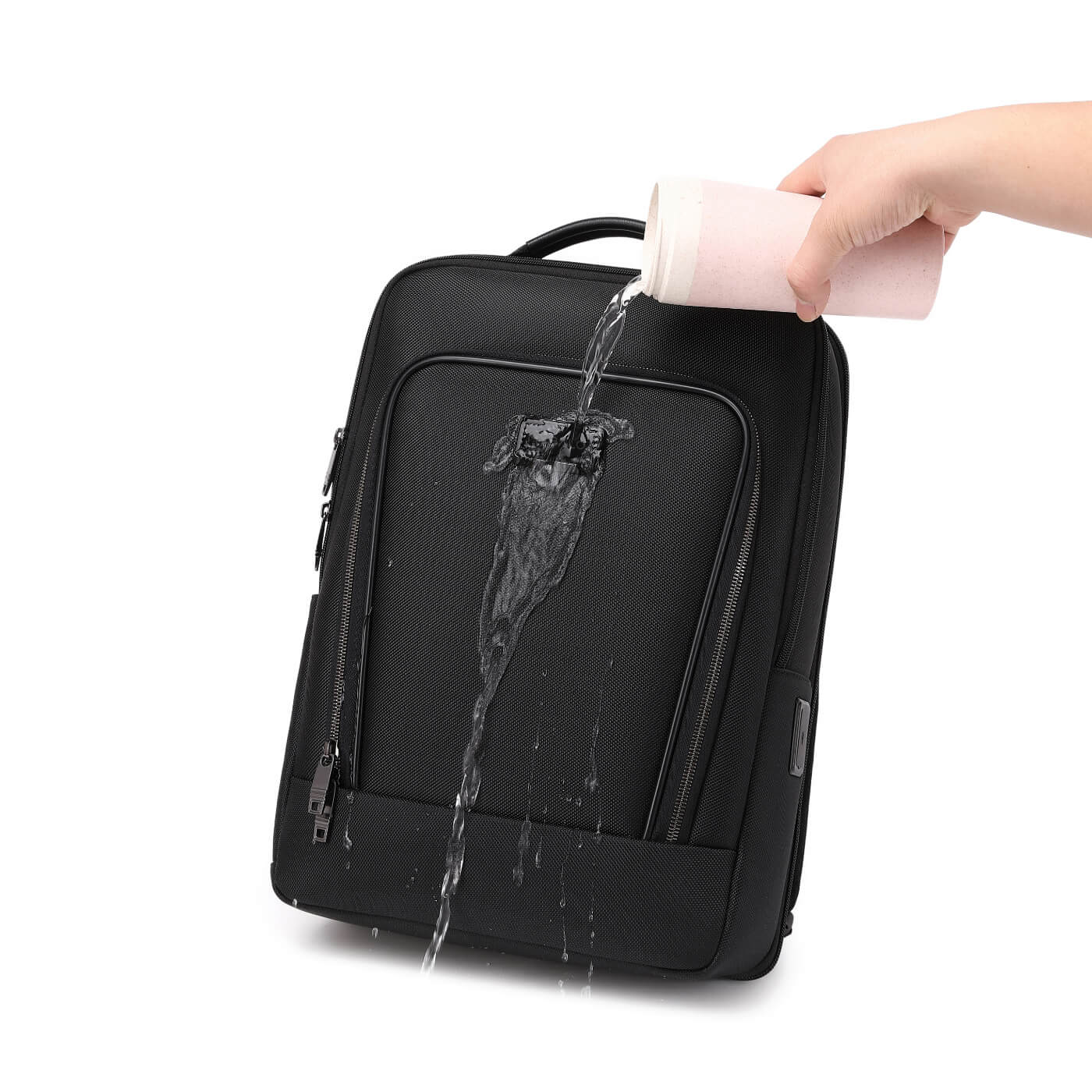 Rucsac business Gent pentru laptop 15.6", deschidere 180°, USB si USB-C, negru, 22 l