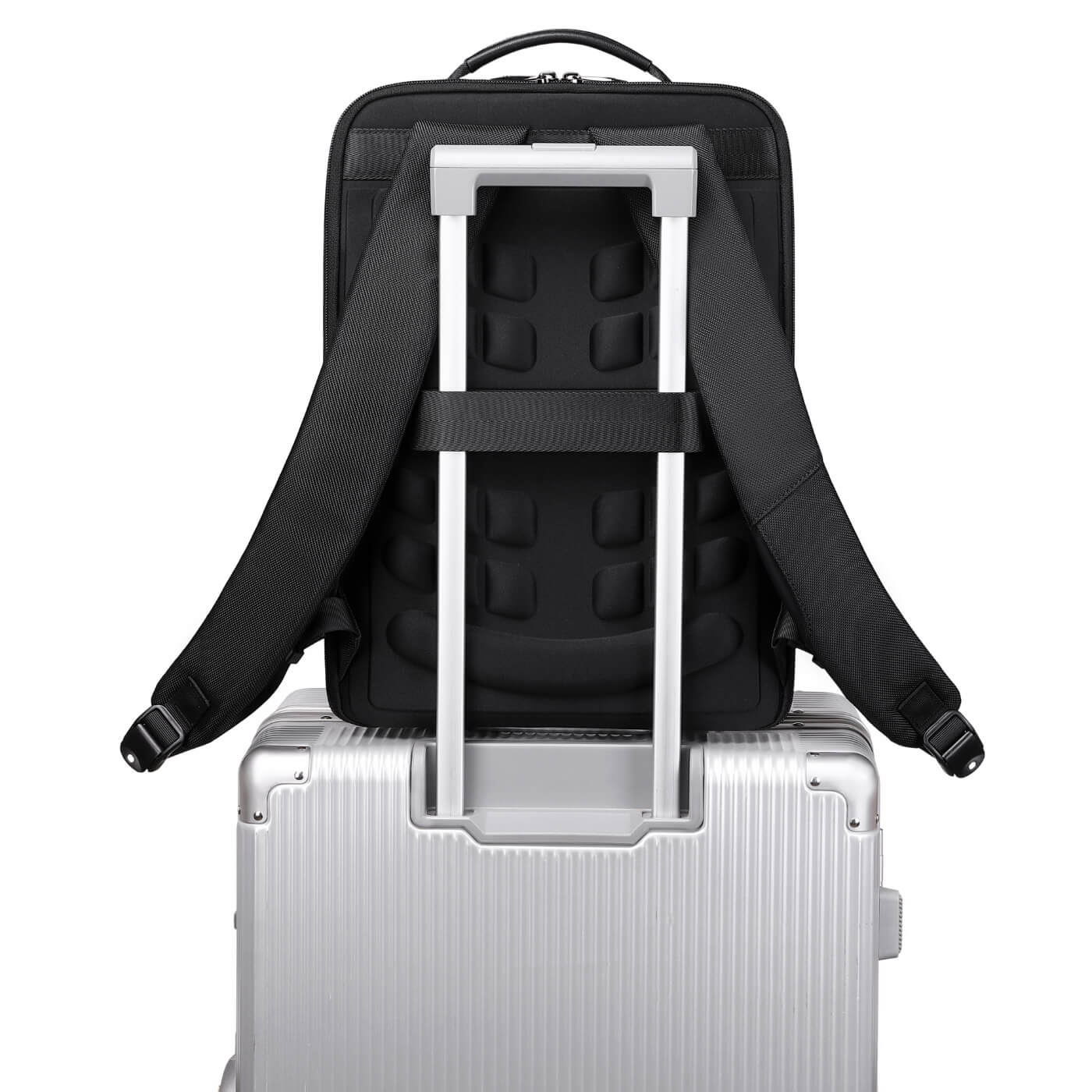 Rucsac business Gent pentru laptop 15.6", deschidere 180°, USB si USB-C, negru, 22 l