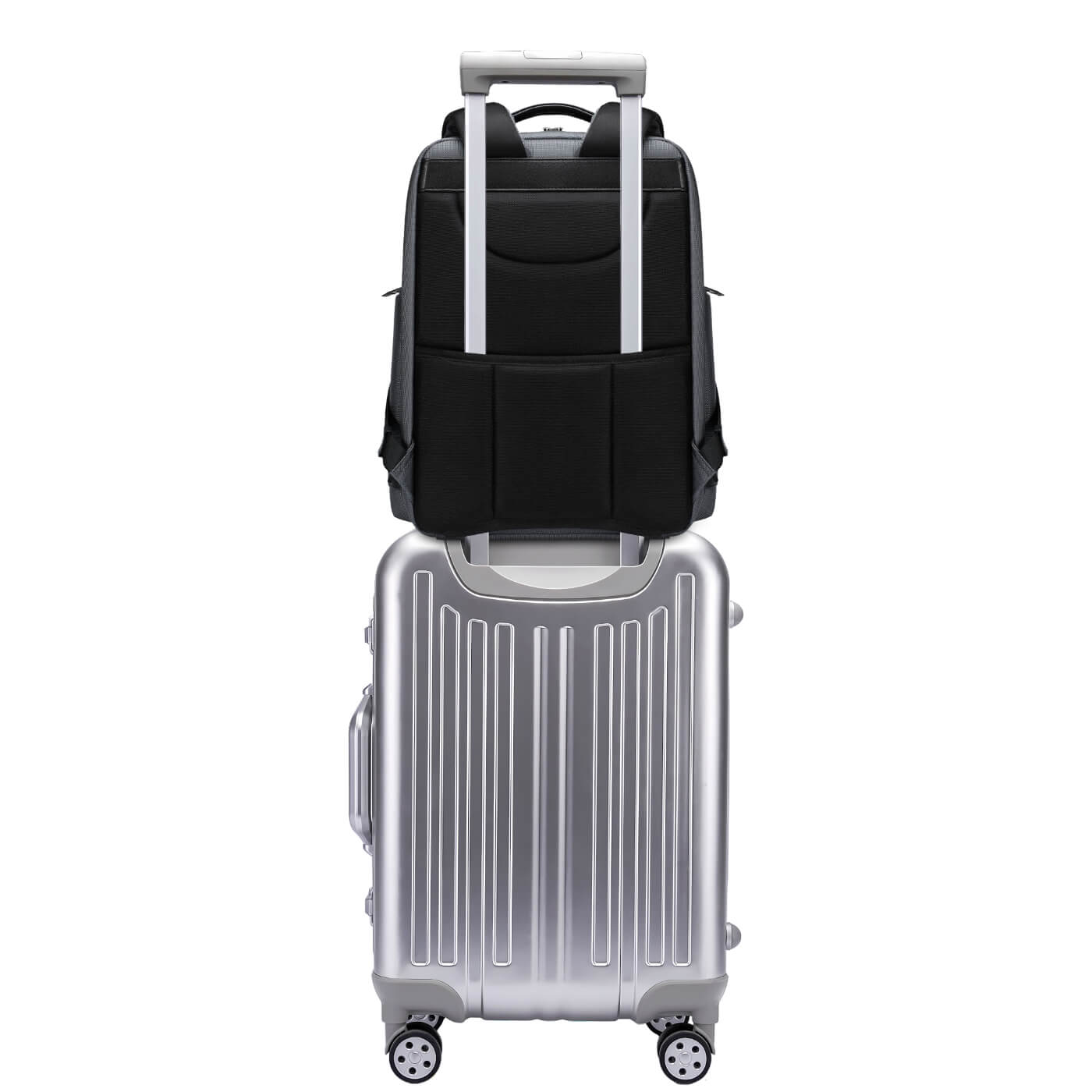 Rucsac laptop Bangi, 15,6", 26 l, ergonomie, USB si USB-C, gri, 42x30x17 cm