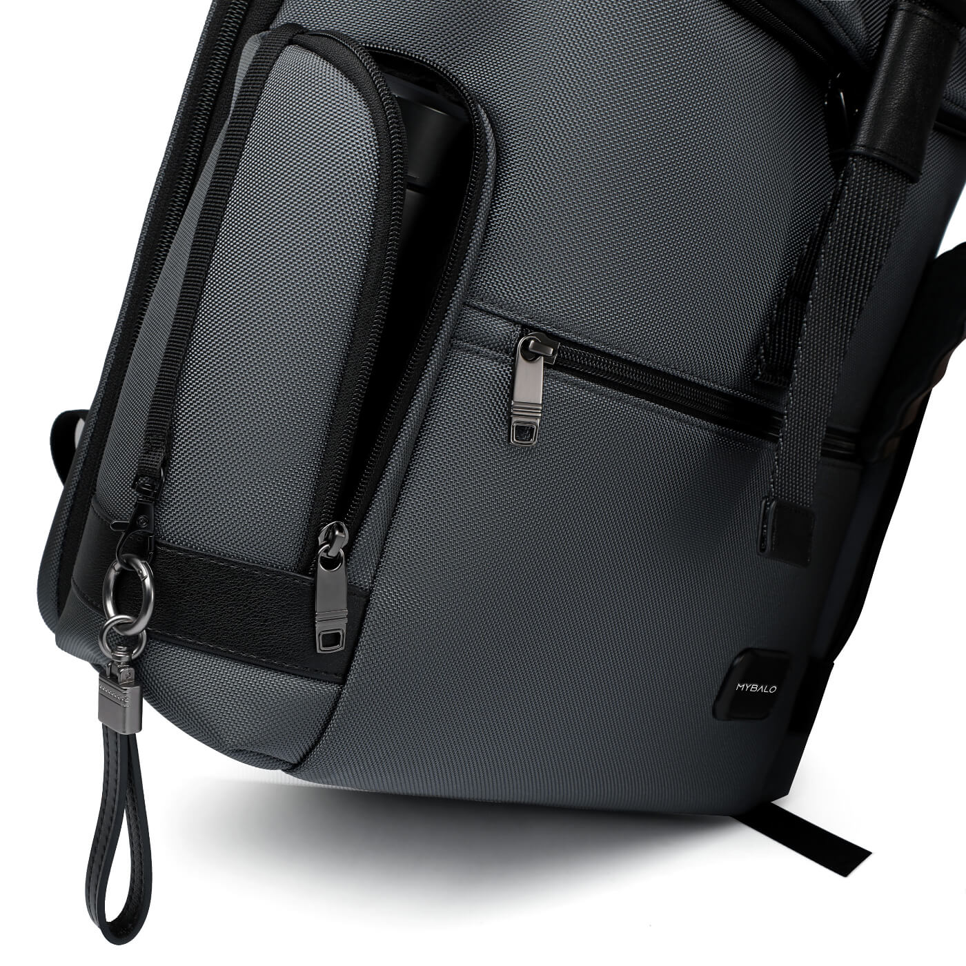 Rucsac laptop Bangi, 15,6", 26 l, ergonomie, USB si USB-C, gri, 42x30x17 cm