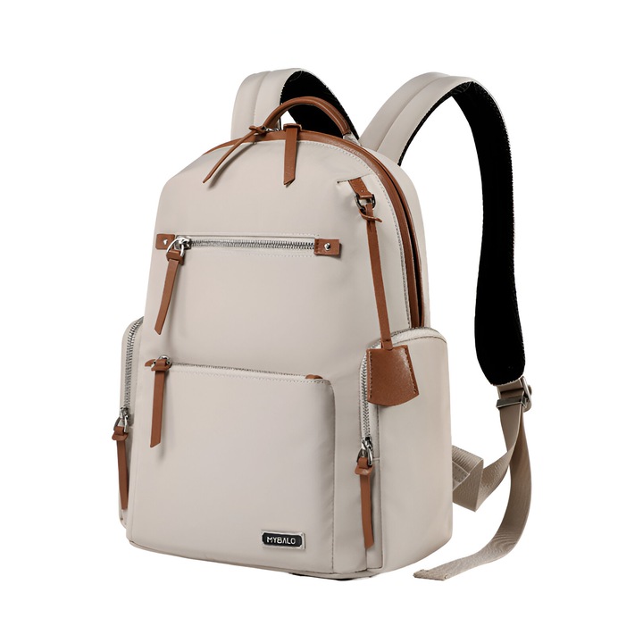 Rucsac dama MYBALO Zoey, elegant, impermeabil, 10l, 34x29x10cm, pentru laptop 14", bej
