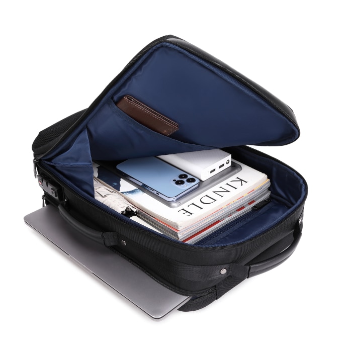 Ghiozdan 2in1 MYBALO Santander, capacitate 24l, pentru laptop 15,6", tableta 9", impermeabil, negru, 42x30x18cm