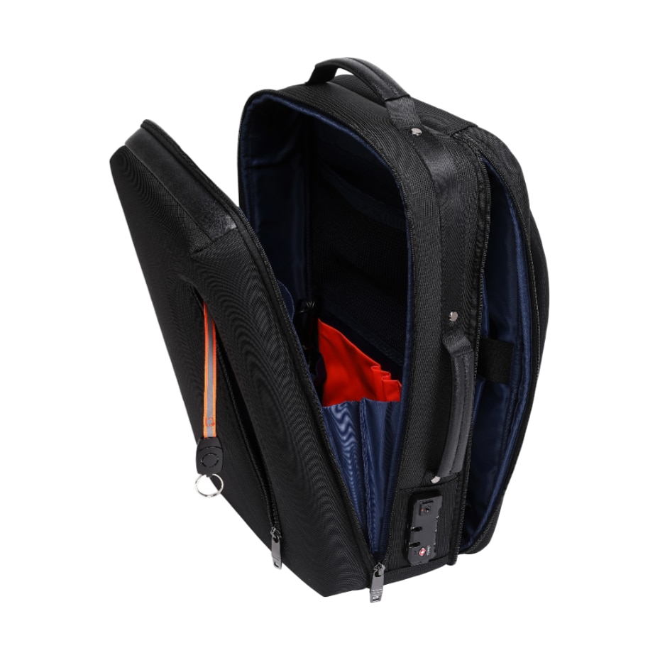 Ghiozdan 2in1 MYBALO Santander, capacitate 24l, pentru laptop 15,6", tableta 9", impermeabil, negru, 42x30x18cm