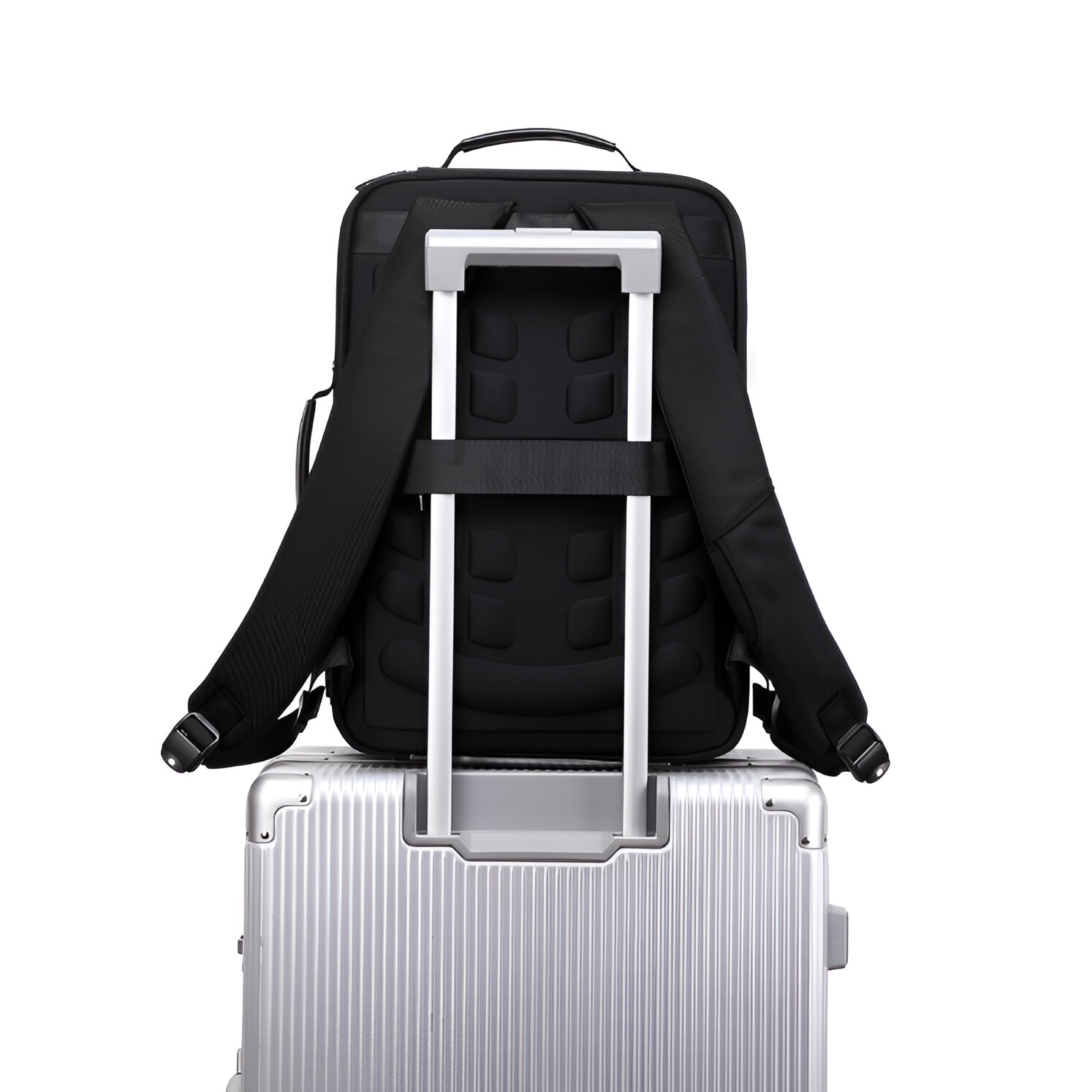 Ghiozdan 2in1 MYBALO Santander, capacitate 24l, pentru laptop 15,6", tableta 9", impermeabil, negru, 42x30x18cm
