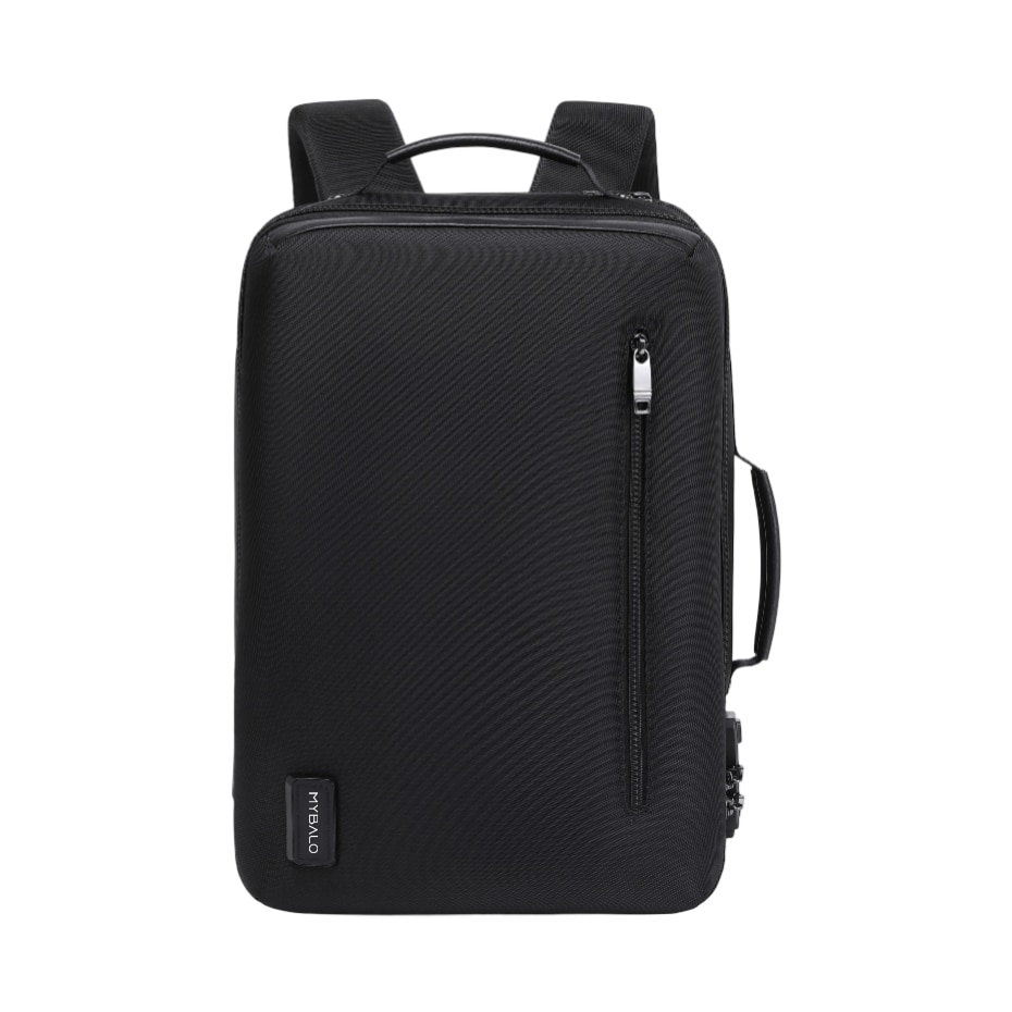 Ghiozdan 2in1 MYBALO Santander, capacitate 24l, pentru laptop 15,6", tableta 9", impermeabil, negru, 42x30x18cm