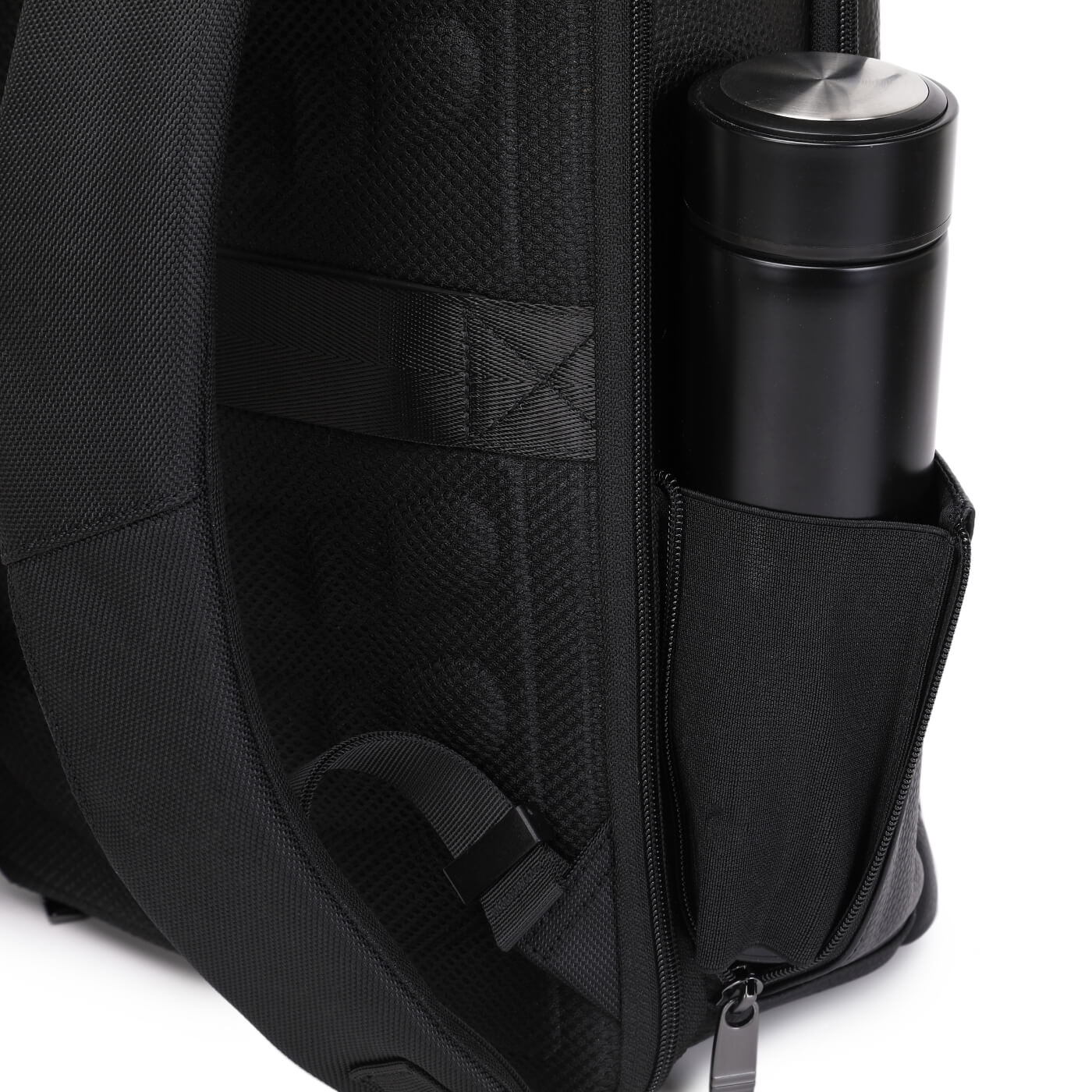 Rucsac business MYBALO ZANTE, piele naturala, pentru laptop 15,6", port USB, impermeabil, negru, 21 l