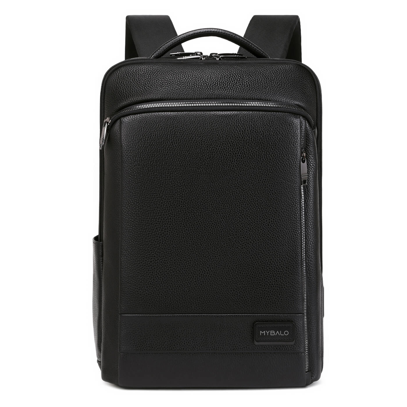 Rucsac business MYBALO ZANTE, piele naturala, pentru laptop 15,6", port USB, impermeabil, negru, 21 l