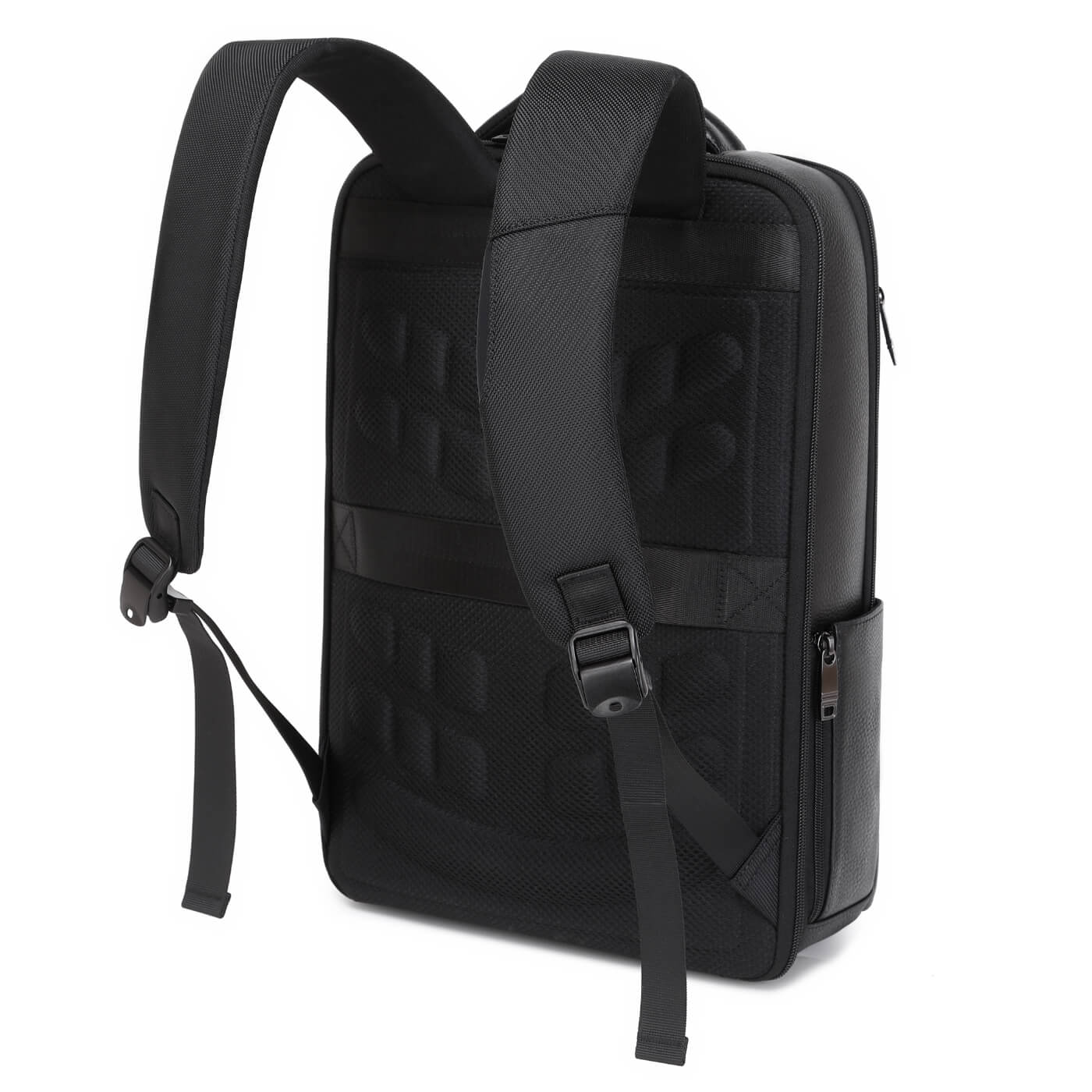 Rucsac business MYBALO ZANTE, piele naturala, pentru laptop 15,6", port USB, impermeabil, negru, 21 l