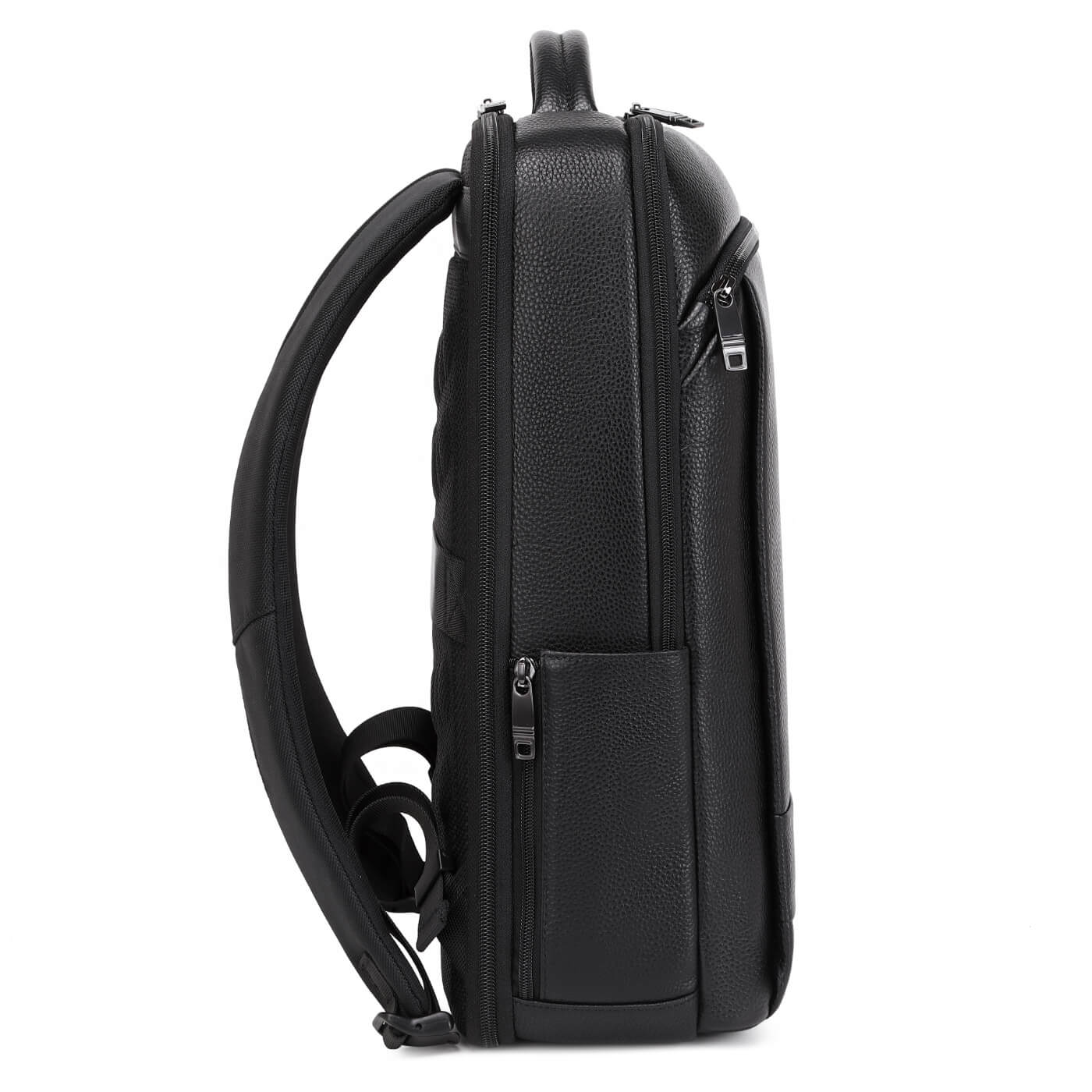 Rucsac business MYBALO ZANTE, piele naturala, pentru laptop 15,6", port USB, impermeabil, negru, 21 l