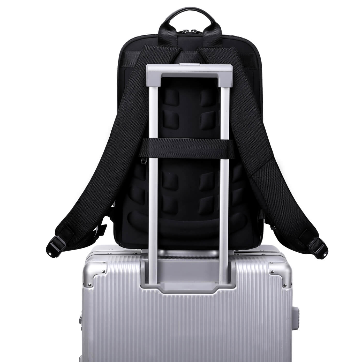 Rucsac business MYBALO Tenky Spectrum pentru laptop 15,6", compartiment tableta 9", port USB si USB-C, impermeabil, negru, 42x30x11cm, 13l