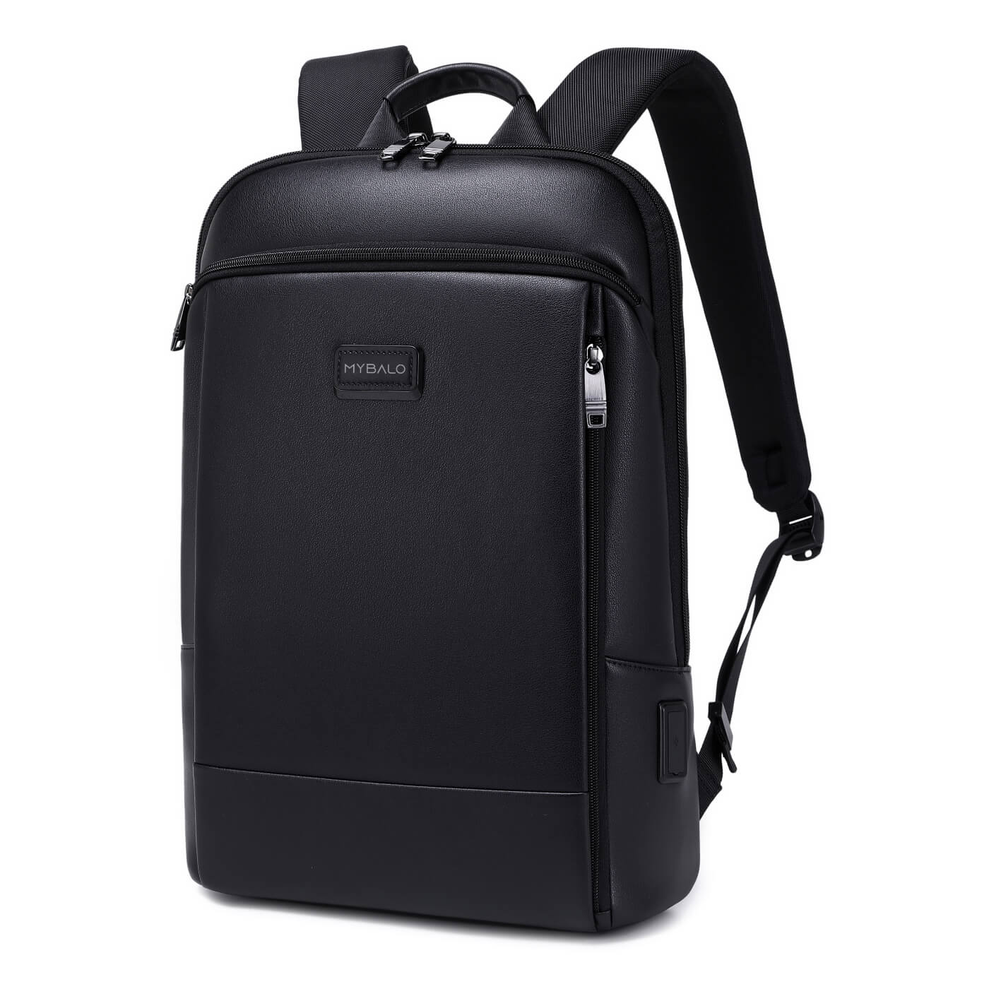 Rucsac business MYBALO Tenky Spectrum pentru laptop 15,6", compartiment tableta 9", port USB si USB-C, impermeabil, negru, 42x30x11cm, 13l