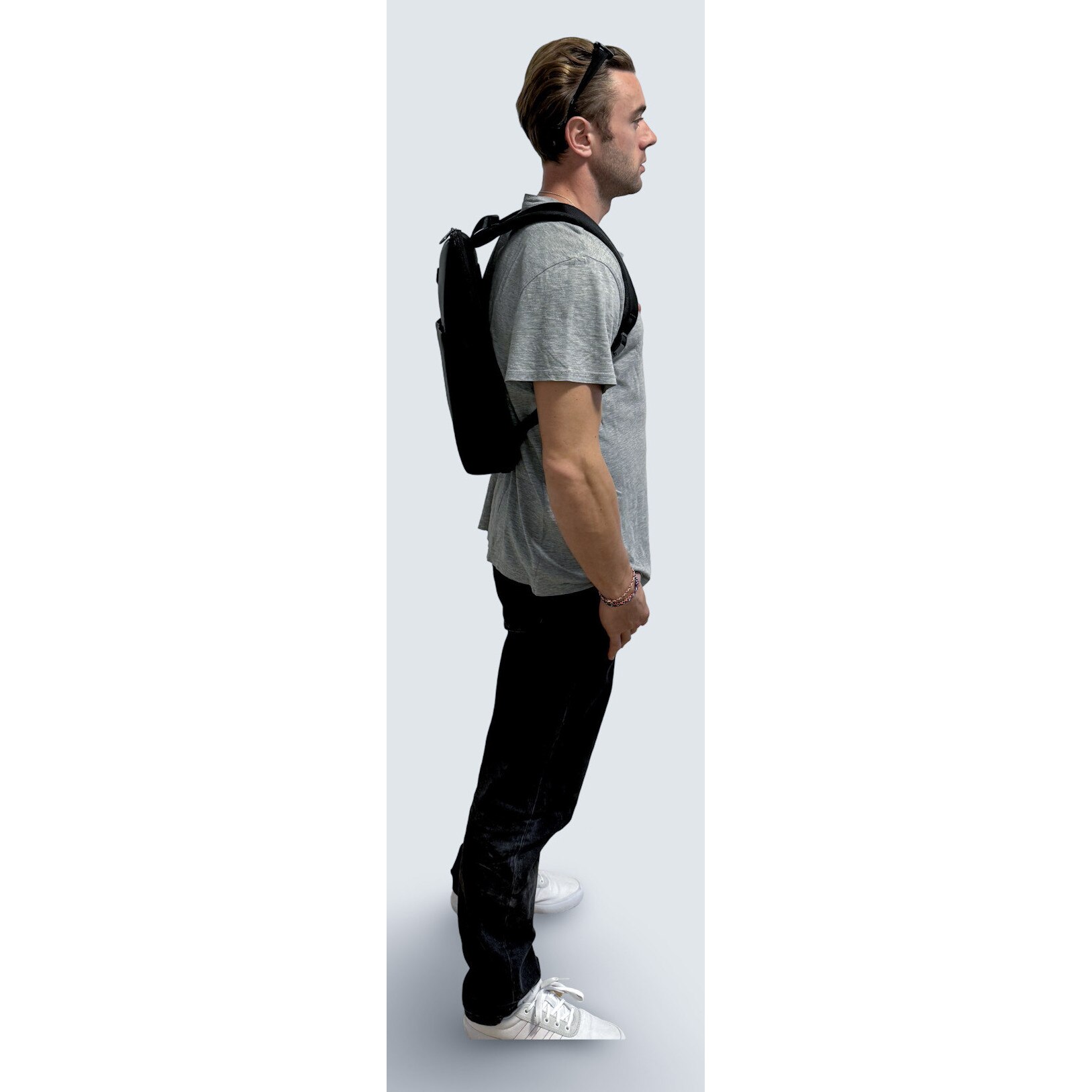 Rucsac business MYBALO Tenky Spectrum pentru laptop 15,6", compartiment tableta 9", port USB si USB-C, impermeabil, negru, 42x30x11cm, 13l