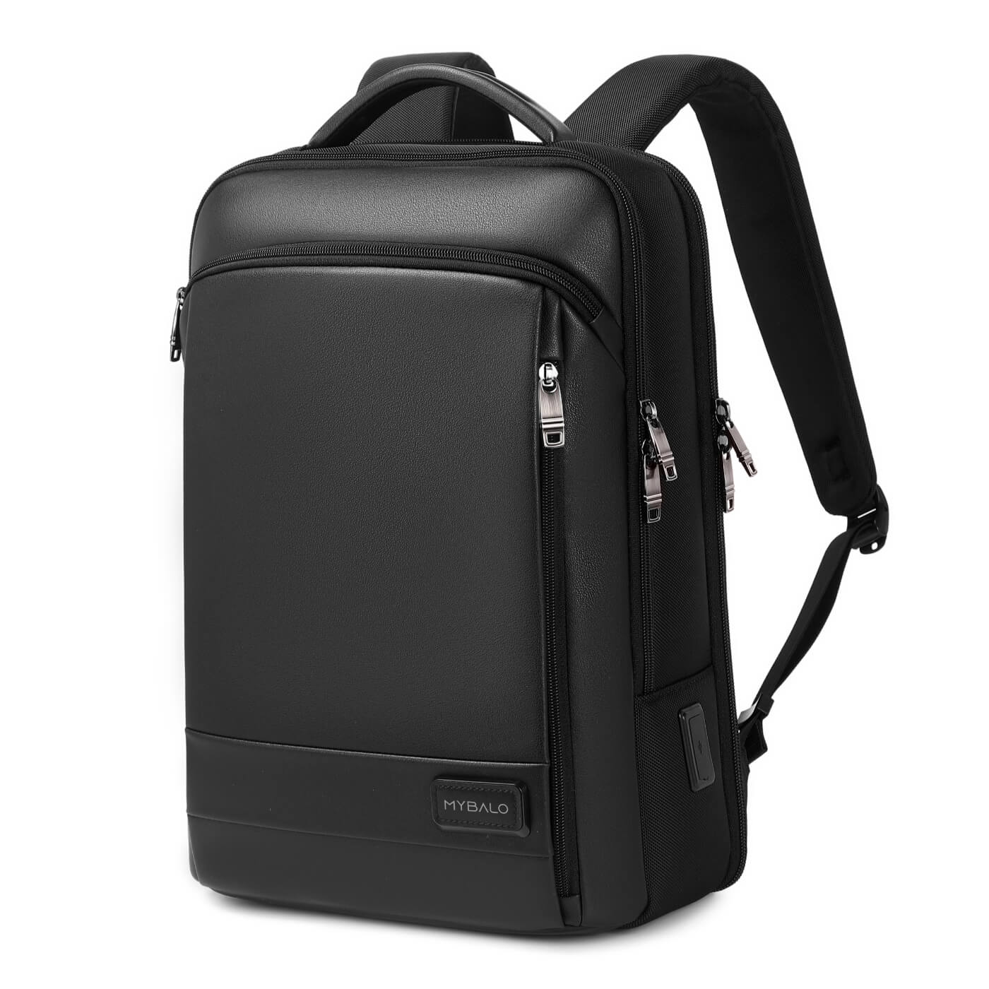 Rucsac business Milano, pentru laptop 15,6", deschidere 180°, port USB si USB-C, negru, 21 l