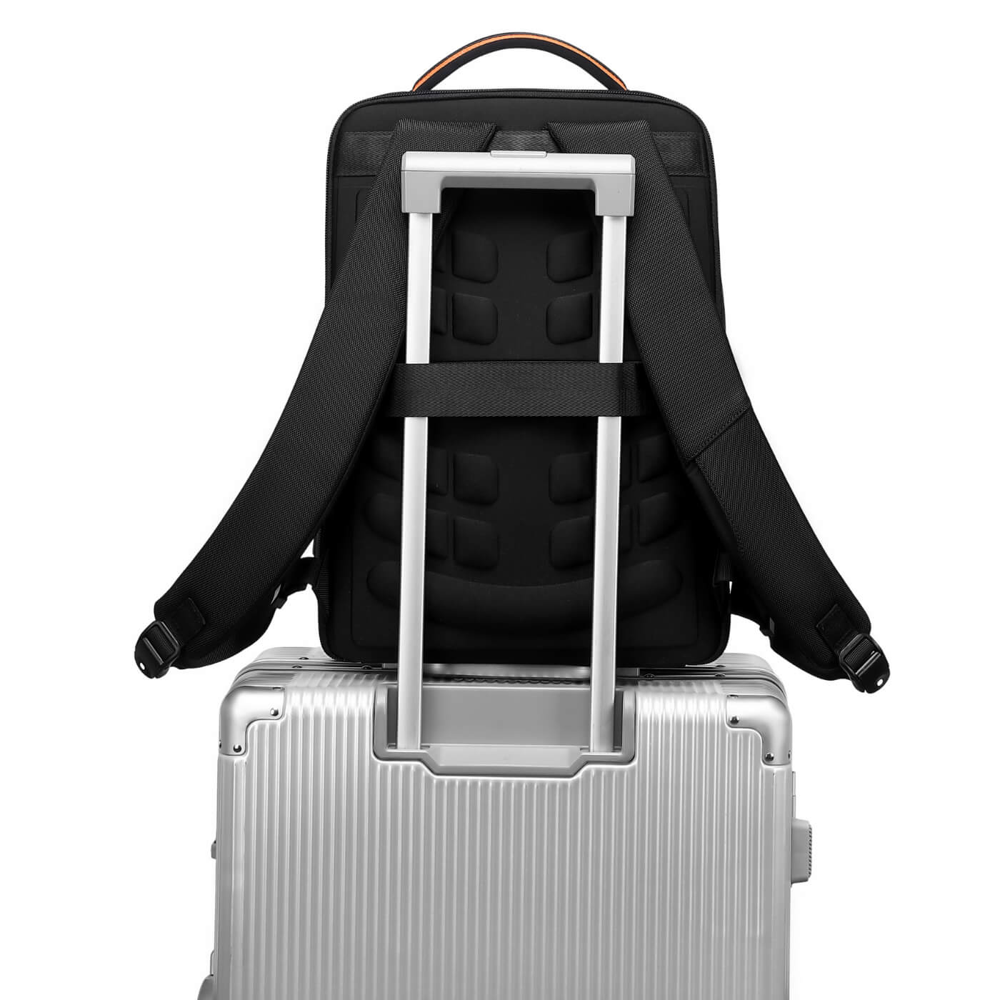 Rucsac business Milano, pentru laptop 15,6", deschidere 180°, port USB si USB-C, negru, 21 l