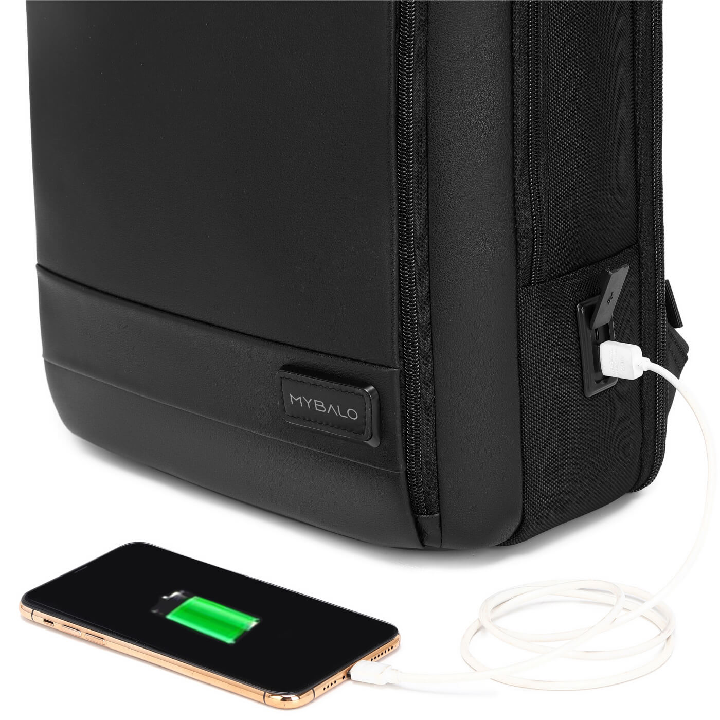 Rucsac business Milano, pentru laptop 15,6", deschidere 180°, port USB si USB-C, negru, 21 l