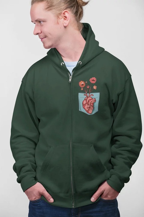 ZIPPO00015 Inimă, Verde padure