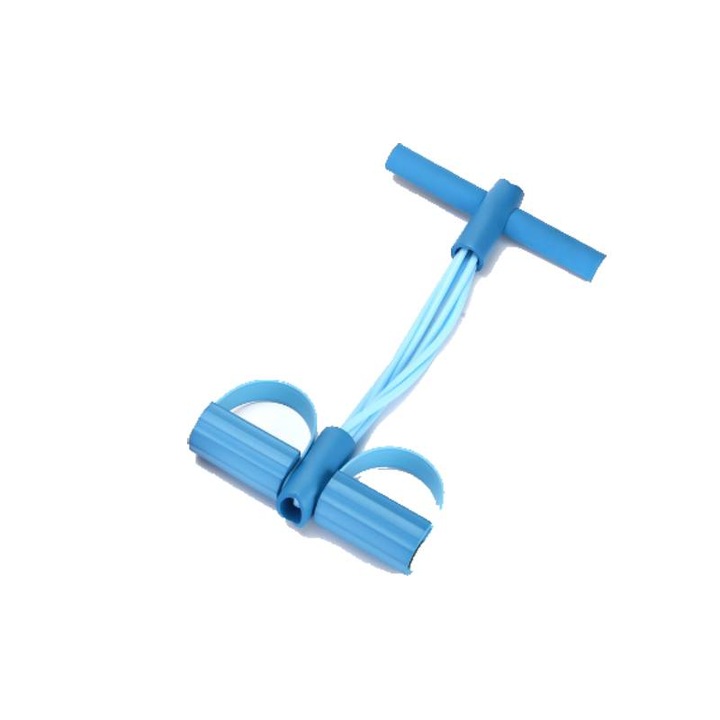 Banda de rezistenta cu 6 tuburi, latex natural, design ergonomic, antiderapant, albastra