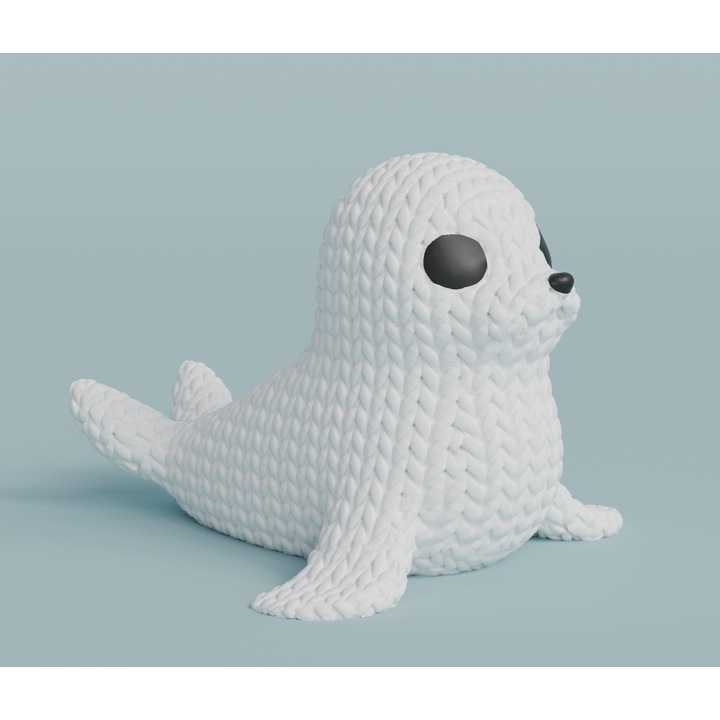 Figurina 3D, Crosetata, design Foca, 3DONE MODELS, alb