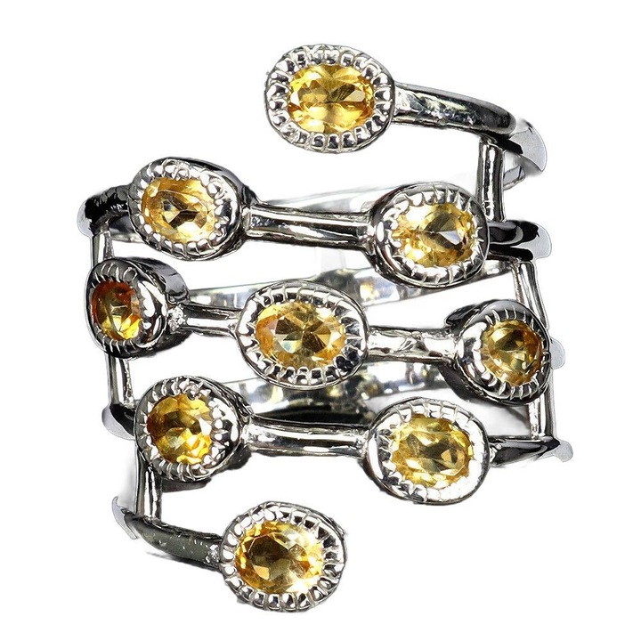 Inel argint 925 cu citrin, marimea 14, Songea