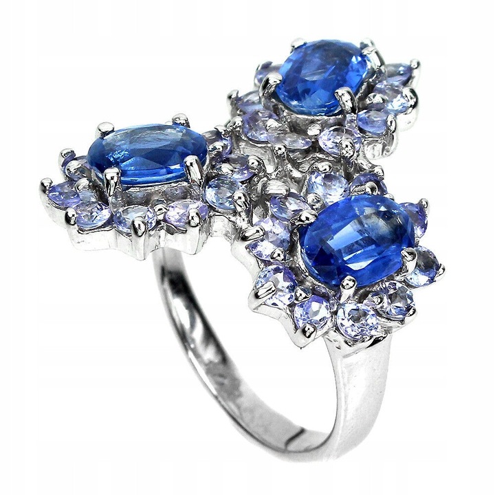 Inel dama, Songea, Argint/Tanzanit, Argintiu/Albastru, Marimea 16.5