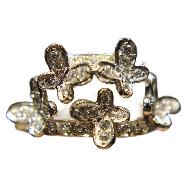 Inel de aur cu zirconii marimea 15.5