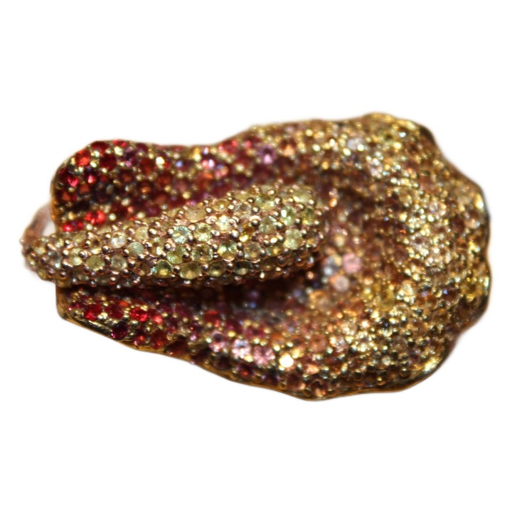 Inel cu safire Songea Padparadza, marimea 13.5