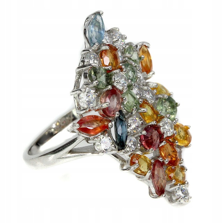 Inel argint 925 cu safire naturale, 11.5, 30x22mm, set