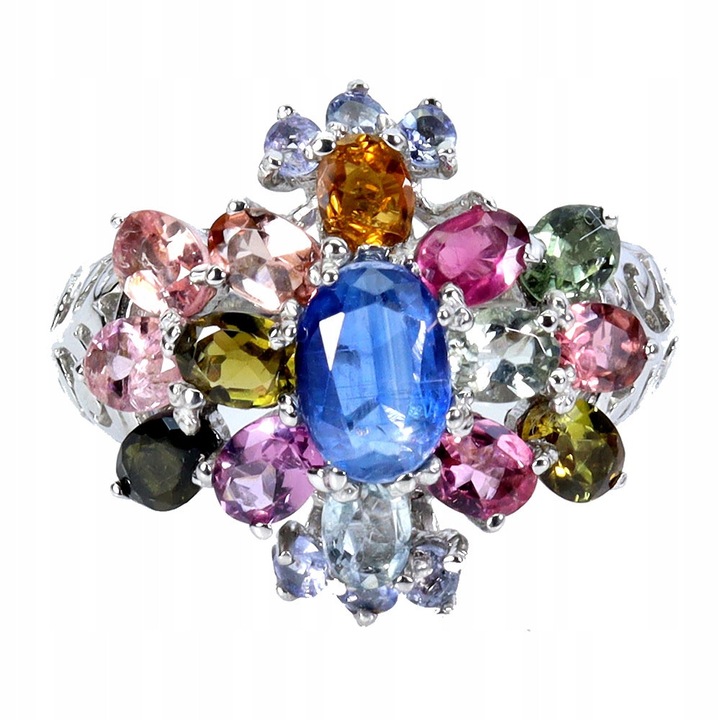 Inel argint 925, Songea, cu turmaline naturale, 17