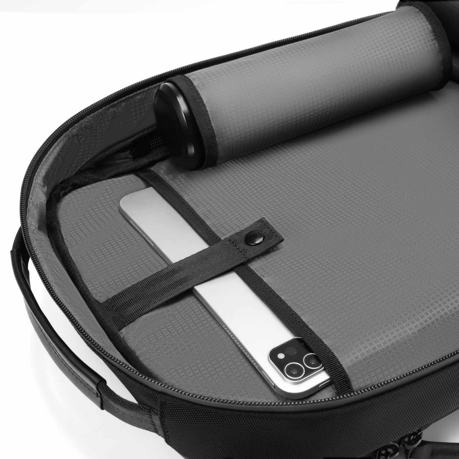 Rucsac laptop MYBALO Cole, 15,6", compartiment tableta 9", deschidere 180°, impermeabil, negru, 40x30x10cm, 12l