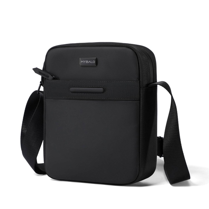 MYBALO Livorno kompakt unisex táska, 9" tabletrekesz, 3 literes űrtartalom, fekete szín, méretek 25x20x6 cm