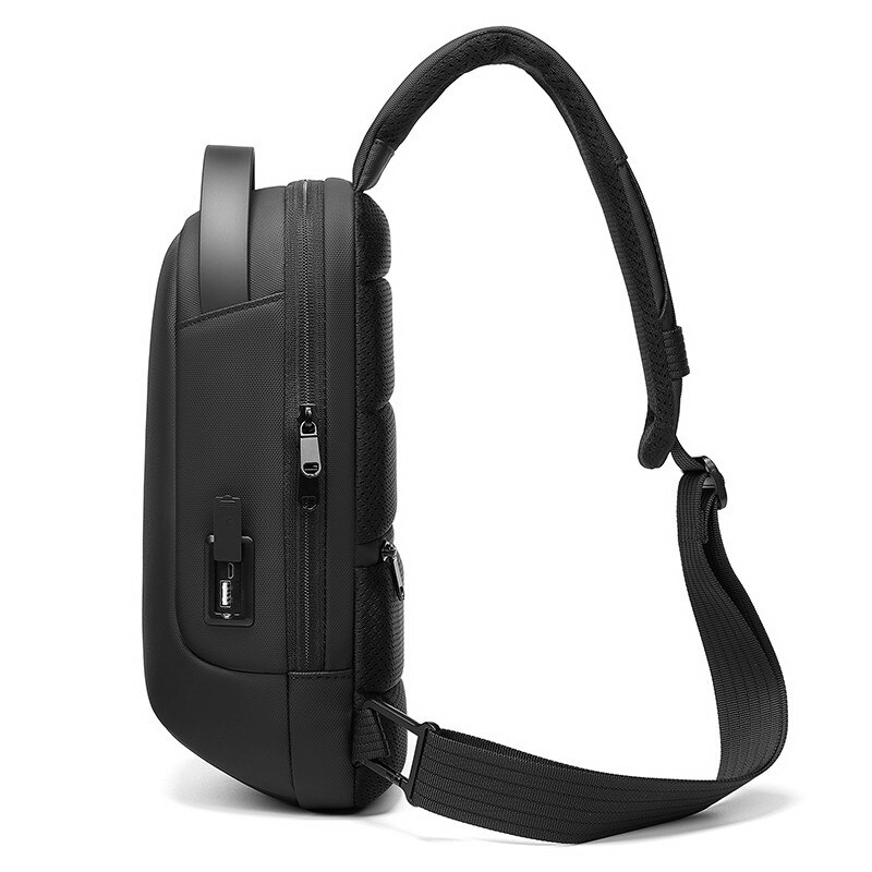 Rucsac unisex MYBALO Walker, 5L, impermeabil, cu USB port, pentru tableta 9", 32x17x10cm, negru
