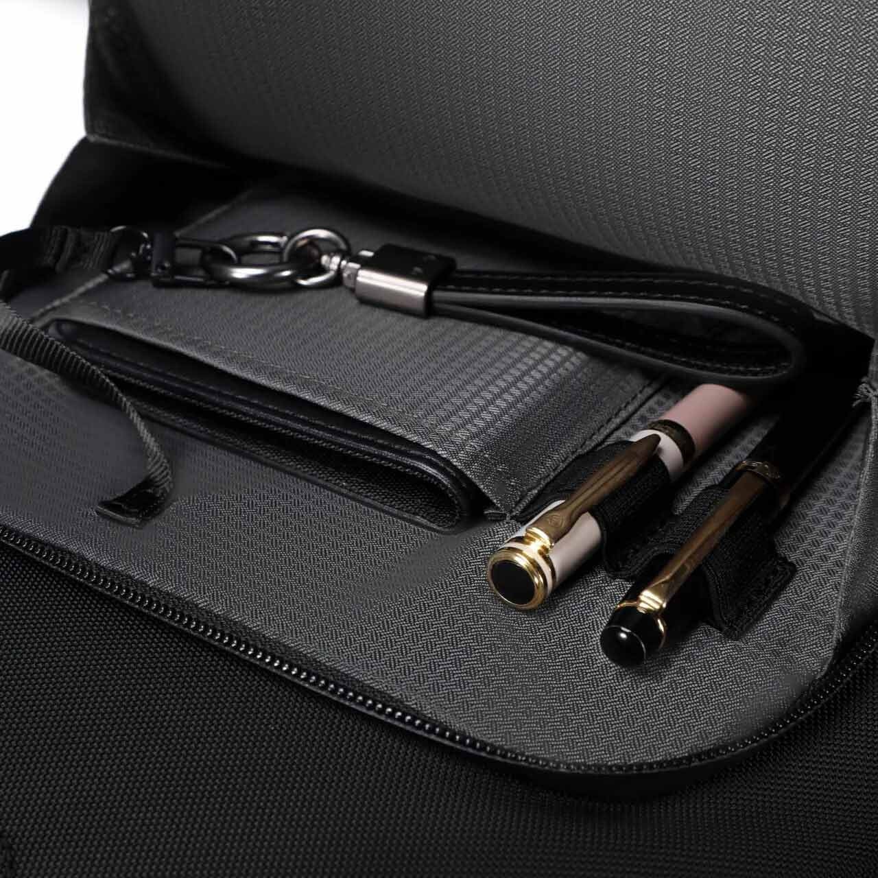 Rucsac MYBALO Citizen, impermeabil, pentru laptop 17,3", tableta 9,7", 24 l, negru, RFID protectie